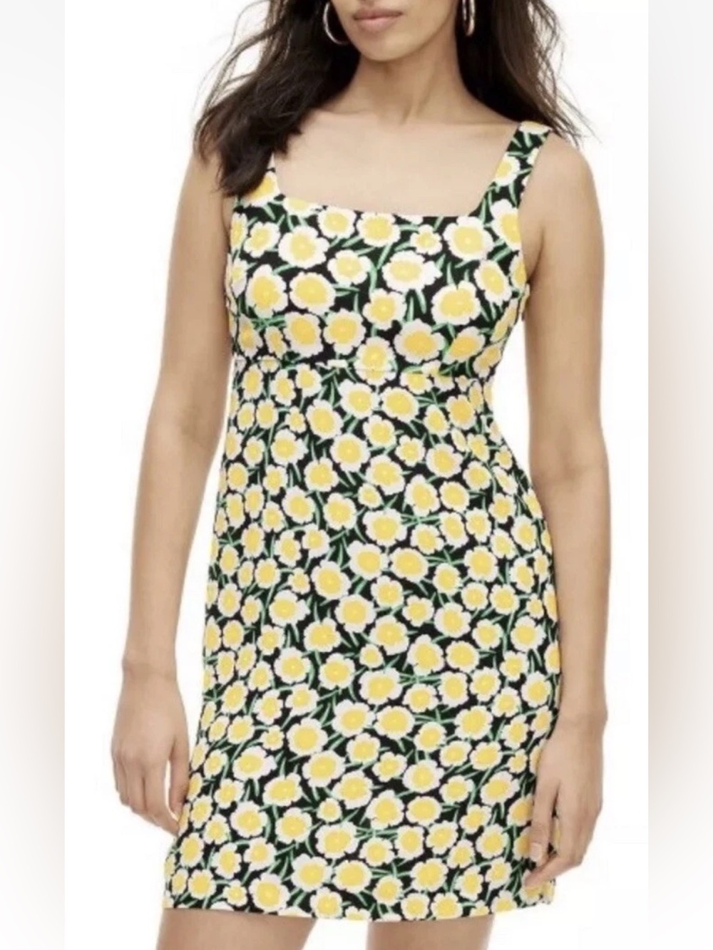 Diane Von Furstenberg for Target NWT Yellow Floral Square-Neck Mini Dress Sz 10